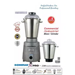 Hans Dominar X Pro 2200 W Commercial Mixer Grinder, 3 HP & 2 jars, Black/Grey image 4