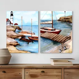 Myntra Elegant Homes Brown & Blue 2 Pieces Canvas Wall Arts-picture-40