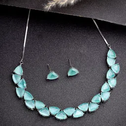 Anouk Silver-Plated Stone Studded Jewellery Set-picture-17