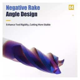 HD Carbide End Mill 2/4 Flute Flat E/M 8 mm Shank Diameter 75 mm Length Flute Length for Slotting & Drilling Use image 5