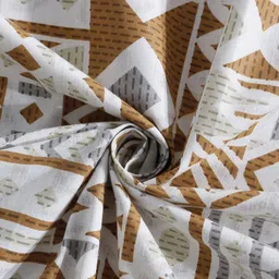 Myntra Elegant Homes White Printed Pure Cotton 400 TC King Bedsheet Set 2.70m x 2.70m image 2