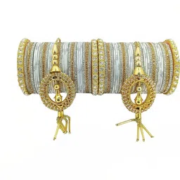 RENOY Set Of 58 Stones Studded & Beaded Bangles-picture-33