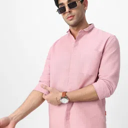 Urbano Fashion Men Slim Collar Solid Cotton Casual Shirt-image-25