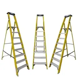 Ladderman LMP-2108 8 Steps FRP Fiber Glass Yellow Platform Safety Ladder image 2