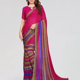 Moda Rapido Women Geometric Printed Georgette Saree-picture-39