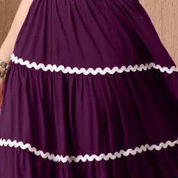 STARWORD Women Polyester Solid A-Line Skirts image 3