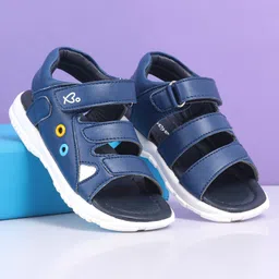 Babyoye Sandals with Velcro Closure - Navy Blue-picture-13