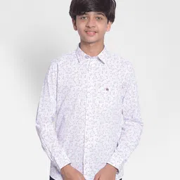 CRIMSOUNE CLUB Full Sleeves Abstract Printed Shirt - White-picture-27