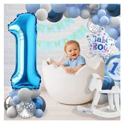 FI - FLICK IN 1 Pc Big Size Number 3 Foil Balloon 32 Inch Large Blue Number Foil Balloon 0 to 9 Number Balloons for Decoration 3rd Birthday Anniversary Decoration Items (Pack of 1, Blue) image 2