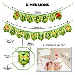 Zyozi Jungle Safari Birthday Decorations  Multicolor -  Pack of 69 image 3