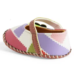 Chiu Floral Applique Designed Velcro Closure Booties - Brown image 4