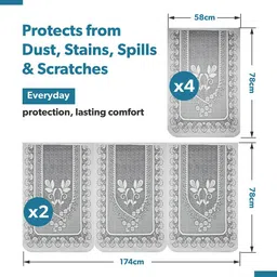 Kuber Industries Grey & White Cotton Sofa Cover image 2