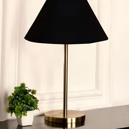 Aura Black Metal Traditional Frusturical Shaped Table Lamp image 1