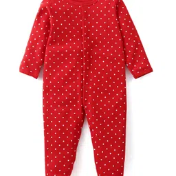 Babyhug Interlock Cotton Knit Full Sleeves Footed Sleep Suit with Fruit & Polka Dots Print Pack of 3 - Multicolour image 4