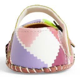 Chiu Floral Applique Designed Velcro Closure Booties - Brown image 5