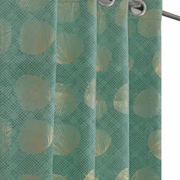 GEET CREATIONS Blue & Beige Set of 2 Floral Window Curtain-picture-11