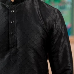 koshin Men Block Print Art Silk Straight Kurta image 4