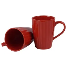 cdi (Set of 2) 300ml Liner Design Ceramic Coffee Mug (Red) image 5