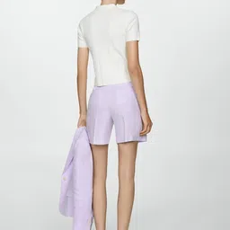 MANGO Women Linen Shorts image 2