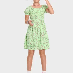 THE CHILDREN'S PLACE Floral Print Puff Sleeve Fit & Flare Dress-picture-29