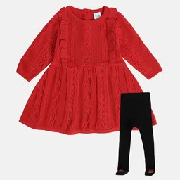MINI KLUB Girls Self Design Top with Leggings Clothing Set-picture-29