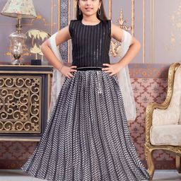Aarika Girls Embellished Ready to Wear Lehenga & Blouse With Dupatta-picture-15
