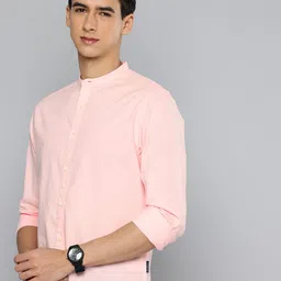 Flying Machine Pure Cotton Band Collar Slim Fit Casual Shirt-picture-20