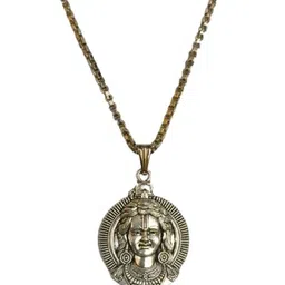 CZARDONIC Unisex Silver-Plated Idol Pendant with Chain-image-7