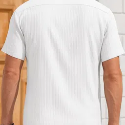 Kasendra Men Comfort Fit Textured Spread Collar Casual Shirt image 3