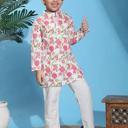 Cutiekins Boys Floral Printed Kurta with Trousers image 3