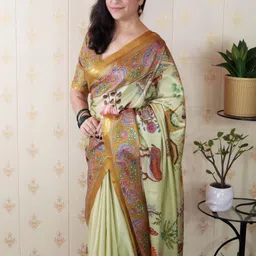 all about you Ethnic Motifs Silk Blend Tussar Saree image 4