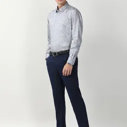 Peter England Men Slim Fit Mid-Rise Formal Trousers image 3