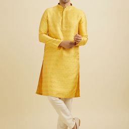Manyavar Men Ethnic Motifs Regular Thread Work Kurta with Pyjamas-picture-36