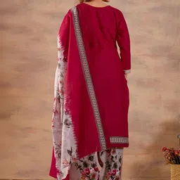 SIMPLYETHNIC Women Floral Regular Thread Work Kurta with Salwar & With Dupatta image 5