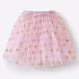 Kookie Kids Knee Length Star Foil Printed Skirt - Pink-picture-28