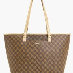 Boho girl Executive Edge Tote Bag Dark Brown, Classic Geometric Pattern, Spacious Interior & Dedicated Laptop Compartment-image-6