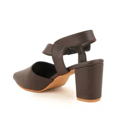 DressBerry Textured Leather Block Sandals with Buckles image 2