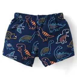 Babyhug 100% Cotton Knit Striped Trunks with Dino Print Pack of 3 - Multicolour image 3