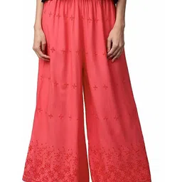 SRISARAS Women Embroidered Mid-Rise Loose Fit Trousers-picture-29