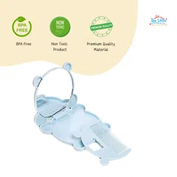 THE LITTLE LOOKERS Comb and Mirror Set with Soft Bristles and Rounded Tips for Baby's Sensitive Skin/Hair Care | Grooming Accessories | Comb Set for Newborns/Babies/Kids/Toddlers (Round-Purple & Blue) image 4