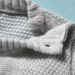 Doodle Poodle Knitted Full Sleeves Pullover Sweater With Cable Knit Design - Grey image 4