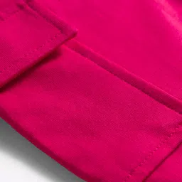 UCB Terry Knit Full Length Solid Color Lounge Pant with Cargo Pockets - Fuchsia image 5