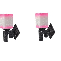 1ST TIME Pink & White Glass Traditional Cylinder Shaped Wall Lamp image 3