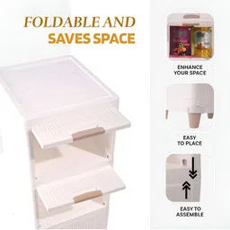 Aura White 4 Pieces Multipurpose Folding Cabinet Storage Organisers image 3
