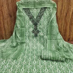 KALINI Geometric Printed Unstitched Dress Material image 4