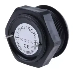 Sonitron 98dB Panel Mount Continuous Internal Piezo Buzzer 36.5x26 mm 0.7 V DC Min 15 V DC Max, SC0715BL BLACK image 2