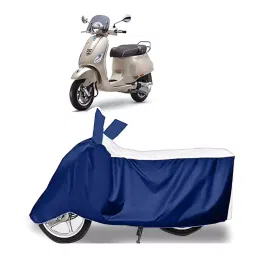 Auto Pearl Two Wheeler Cover for Vespa Elegante - White, Blue-picture-26