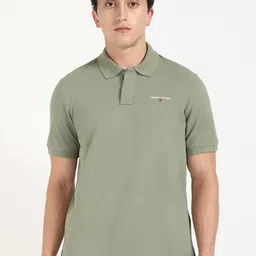 Tommy Hilfiger Men Solid Polo Collar Cotton T-shirt image 1