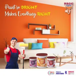 Magic Paints Series Magic Smart Interior Acrylic Emulsion Paint Capacity 1 L Apricot Tan image 4