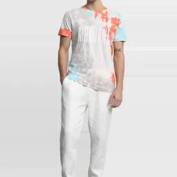 Mufti Men Tie and Dye Printed Round Neck Cotton Slim Fit T-shirt image 3